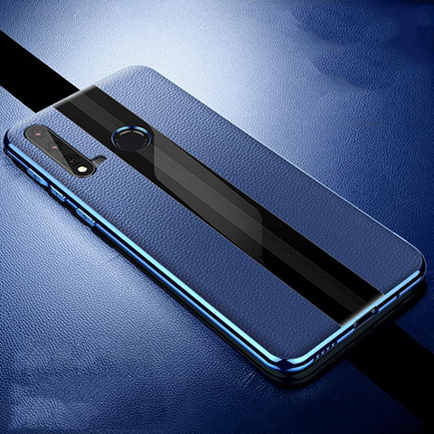 Custodia Silicone Morbida In Pelle Cover H06 per Huawei P20 Lite (2019) Blu