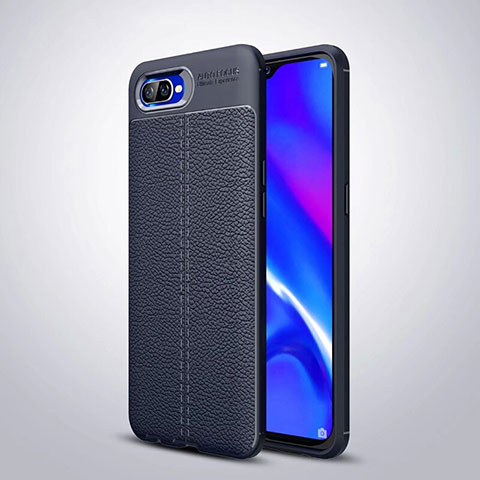 Custodia Silicone Morbida In Pelle Cover H06 per Oppo RX17 Neo Blu