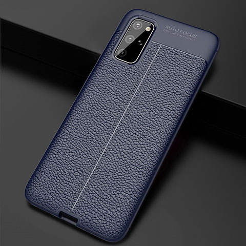 Custodia Silicone Morbida In Pelle Cover H06 per Samsung Galaxy S20 Plus 5G Blu