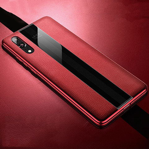 Custodia Silicone Morbida In Pelle Cover H07 per Huawei P20 Rosso