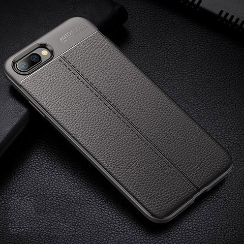 Custodia Silicone Morbida In Pelle Cover H07 per Oppo K1 Grigio