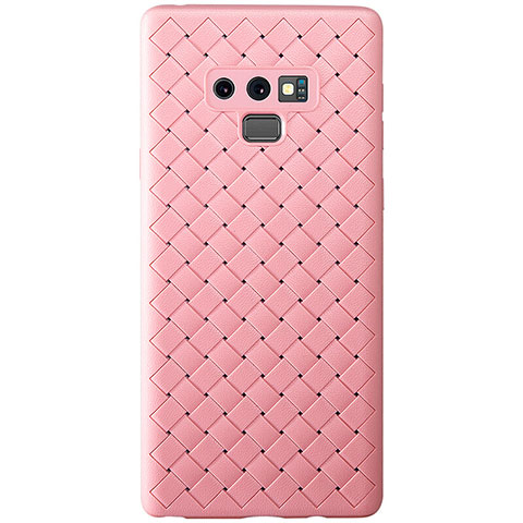 Custodia Silicone Morbida In Pelle Cover L01 per Samsung Galaxy Note 9 Oro Rosa