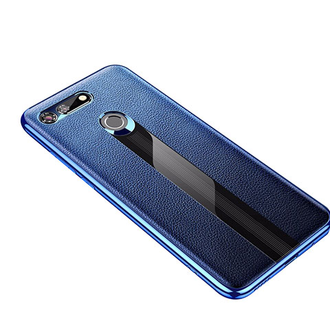 Custodia Silicone Morbida In Pelle Cover M01 per Huawei Honor View 20 Blu