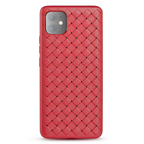 Custodia Silicone Morbida In Pelle Cover per Apple iPhone 11 Rosso