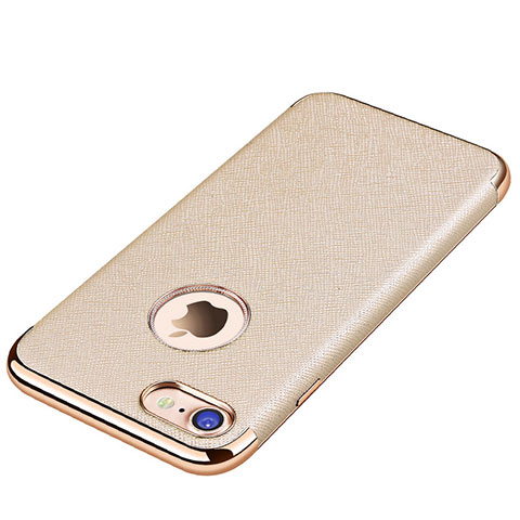 Custodia Silicone Morbida In Pelle Cover per Apple iPhone 7 Oro