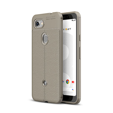 Custodia Silicone Morbida In Pelle Cover per Google Pixel 3a Grigio