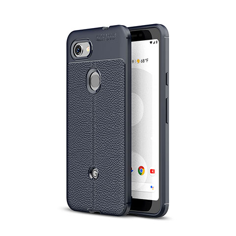 Custodia Silicone Morbida In Pelle Cover per Google Pixel 3a XL Blu