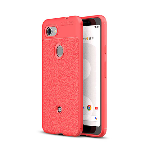 Custodia Silicone Morbida In Pelle Cover per Google Pixel 3a XL Rosso