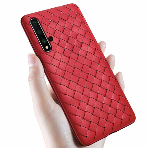 Custodia Silicone Morbida In Pelle Cover per Huawei Honor 20 Rosso