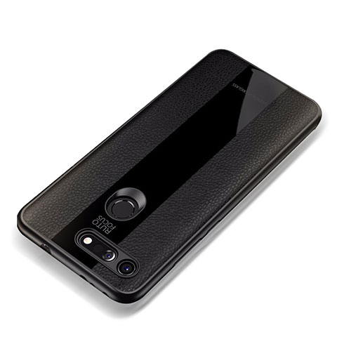 Custodia Silicone Morbida In Pelle Cover per Huawei Honor V20 Nero