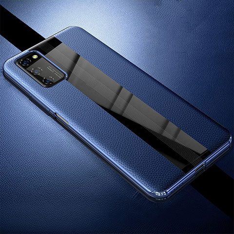 Custodia Silicone Morbida In Pelle Cover per Huawei Honor View 30 Pro 5G Blu
