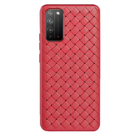 Custodia Silicone Morbida In Pelle Cover per Huawei Honor X10 5G Rosso