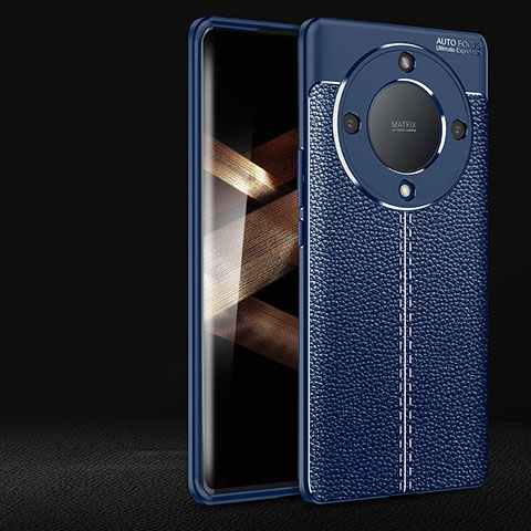 Custodia Silicone Morbida In Pelle Cover per Huawei Honor X9b 5G Blu