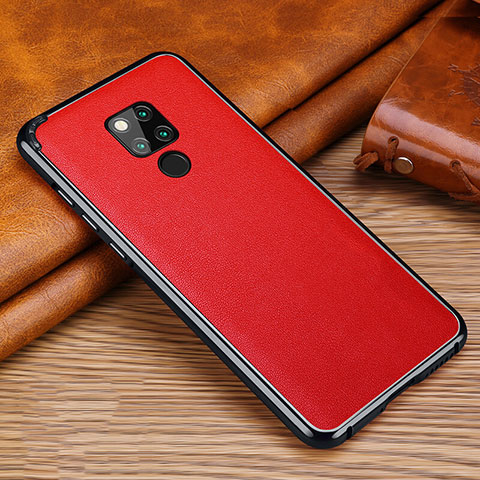 Custodia Silicone Morbida In Pelle Cover per Huawei Mate 20 X Rosso