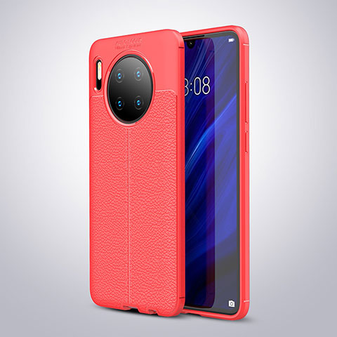 Custodia Silicone Morbida In Pelle Cover per Huawei Mate 30 5G Rosso