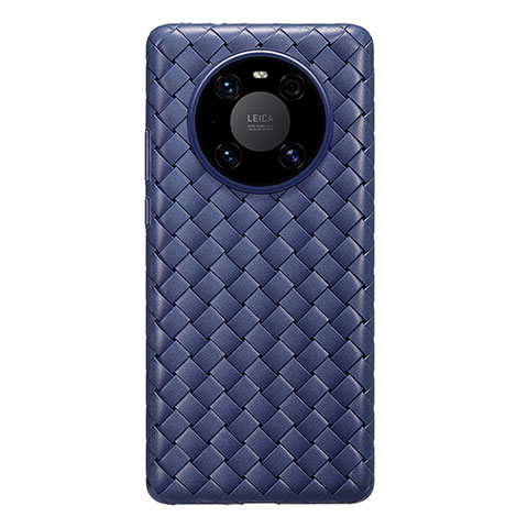 Custodia Silicone Morbida In Pelle Cover per Huawei Mate 40 Blu