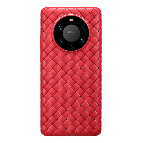 Custodia Silicone Morbida In Pelle Cover per Huawei Mate 40 Pro+ Plus Rosso