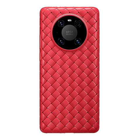 Custodia Silicone Morbida In Pelle Cover per Huawei Mate 40 Pro Rosso