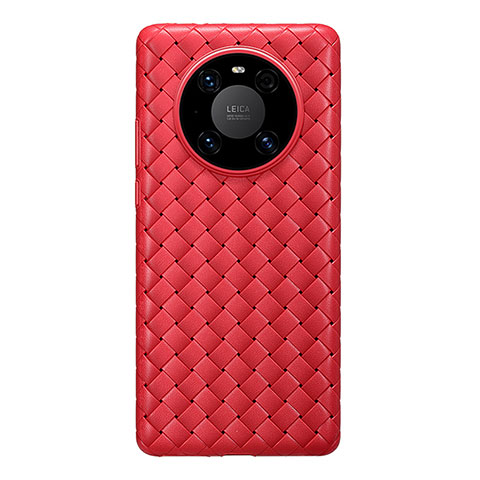 Custodia Silicone Morbida In Pelle Cover per Huawei Mate 40 Rosso