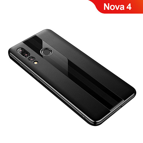 Custodia Silicone Morbida In Pelle Cover per Huawei Nova 4 Nero