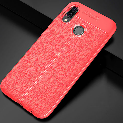 Custodia Silicone Morbida In Pelle Cover per Huawei P Smart+ Plus Rosso