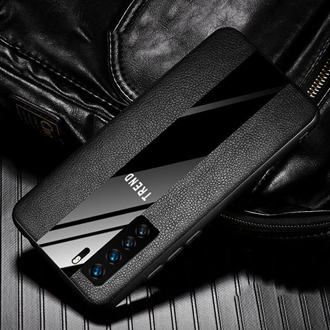 Custodia Silicone Morbida In Pelle Cover per Huawei P40 Lite 5G Nero