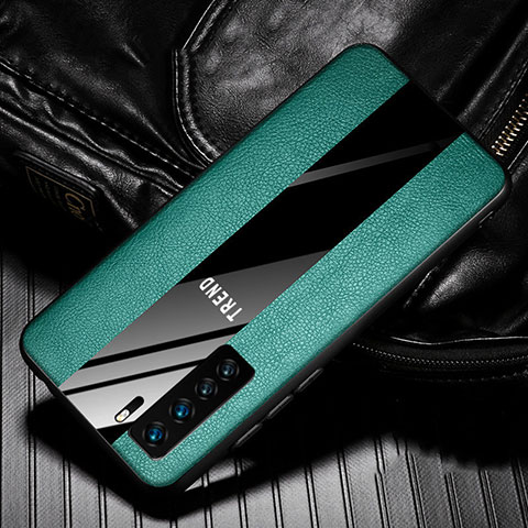 Custodia Silicone Morbida In Pelle Cover per Huawei P40 Lite 5G Verde