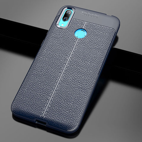 Custodia Silicone Morbida In Pelle Cover per Huawei Y7 Pro (2019) Blu