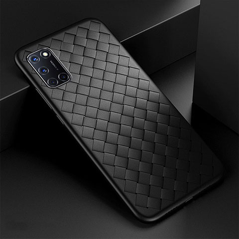 Custodia Silicone Morbida In Pelle Cover per Oppo A92 Nero