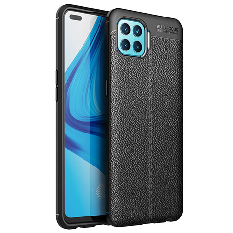 Custodia Silicone Morbida In Pelle Cover per Oppo F17 Pro Nero