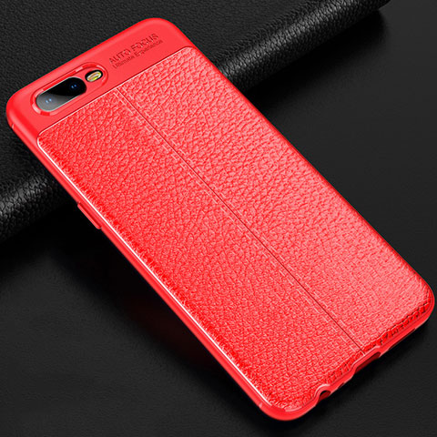 Custodia Silicone Morbida In Pelle Cover per Oppo R15X Rosso