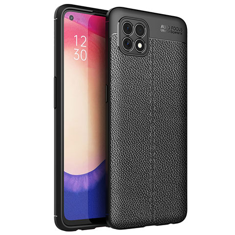 Custodia Silicone Morbida In Pelle Cover per Oppo Reno4 SE 5G Nero