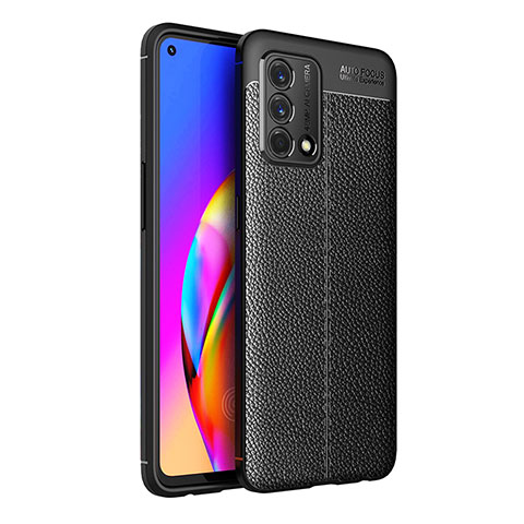 Custodia Silicone Morbida In Pelle Cover per Oppo Reno6 Lite Nero