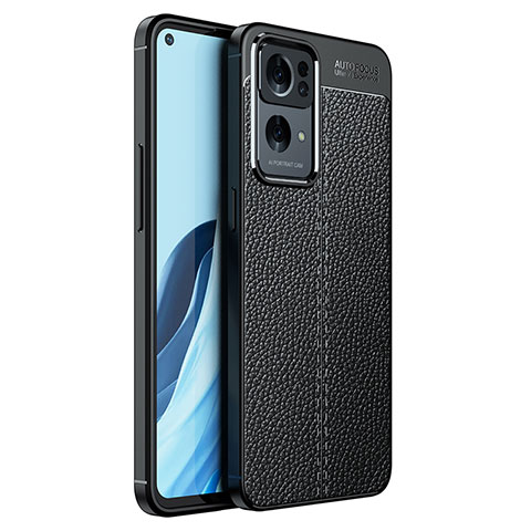 Custodia Silicone Morbida In Pelle Cover per Oppo Reno7 Pro 5G Nero