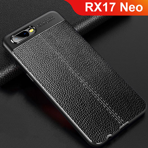 Custodia Silicone Morbida In Pelle Cover per Oppo RX17 Neo Nero