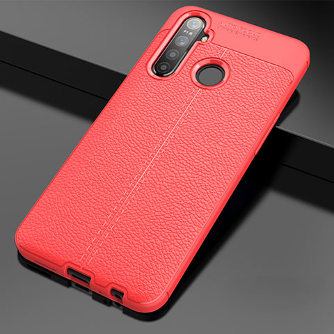 Custodia Silicone Morbida In Pelle Cover per Realme 5i Rosso