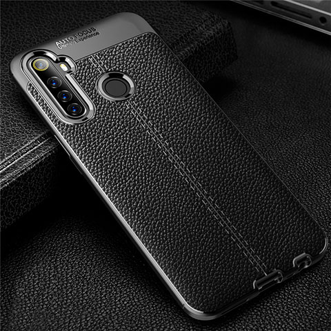 Custodia Silicone Morbida In Pelle Cover per Realme 6i Nero