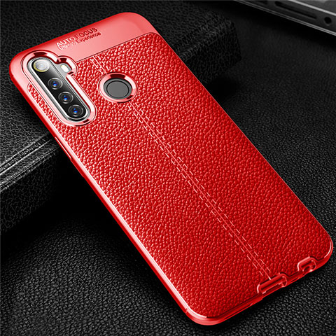 Custodia Silicone Morbida In Pelle Cover per Realme 6i Rosso