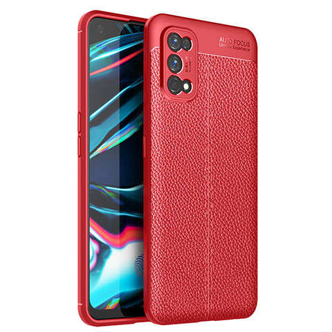 Custodia Silicone Morbida In Pelle Cover per Realme 7 Pro Rosso