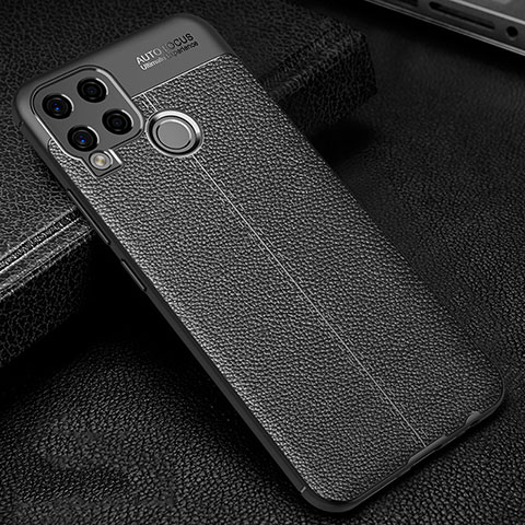 Custodia Silicone Morbida In Pelle Cover per Realme C15 Nero