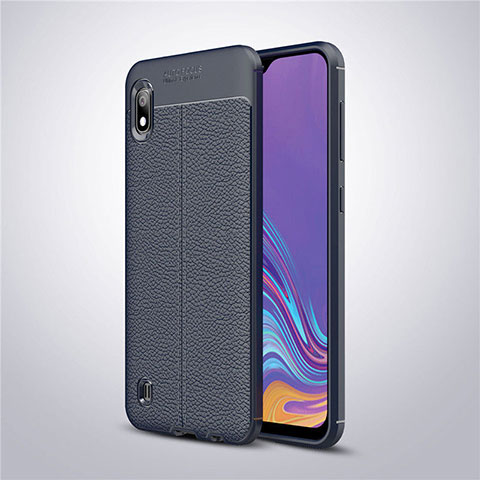 Custodia Silicone Morbida In Pelle Cover per Samsung Galaxy A10 Blu