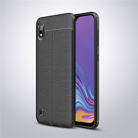 Custodia Silicone Morbida In Pelle Cover per Samsung Galaxy A10 Nero