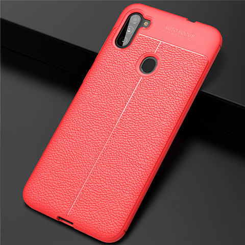 Custodia Silicone Morbida In Pelle Cover per Samsung Galaxy A11 Rosso