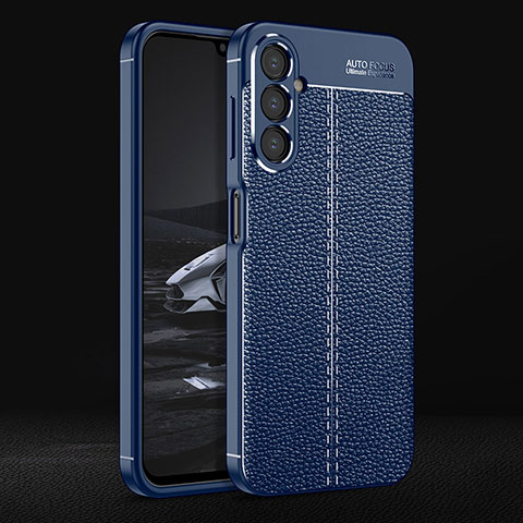 Custodia Silicone Morbida In Pelle Cover per Samsung Galaxy A14 5G Blu