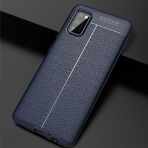 Custodia Silicone Morbida In Pelle Cover per Samsung Galaxy A41 Blu