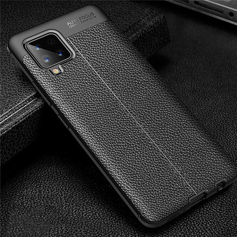 Custodia Silicone Morbida In Pelle Cover per Samsung Galaxy A42 5G Nero