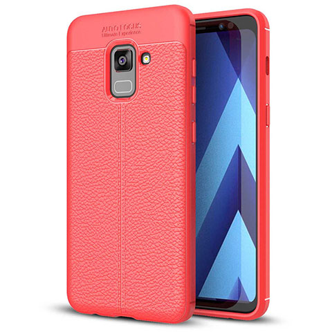Custodia Silicone Morbida In Pelle Cover per Samsung Galaxy A5 (2018) A530F Rosso