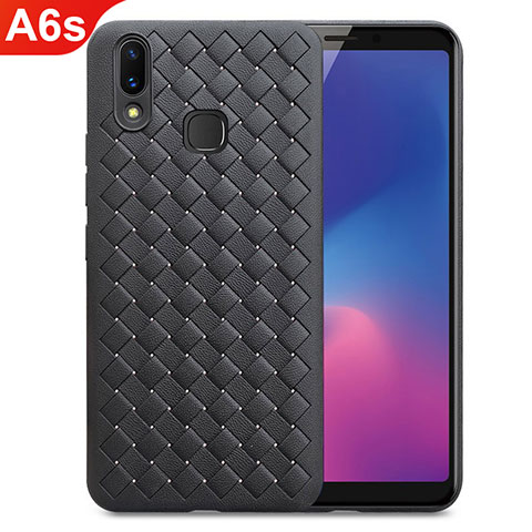 Custodia Silicone Morbida In Pelle Cover per Samsung Galaxy A6s Nero