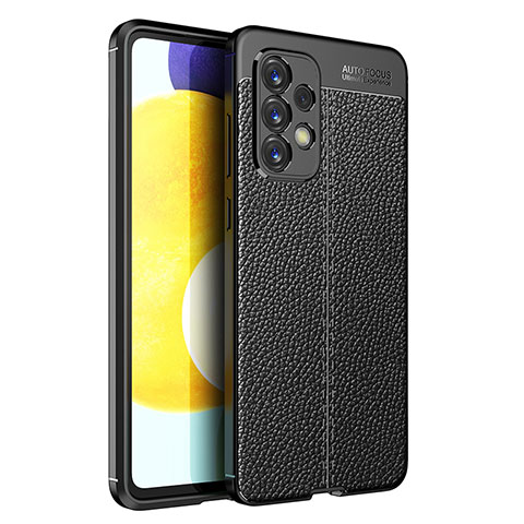 Custodia Silicone Morbida In Pelle Cover per Samsung Galaxy A73 5G Nero