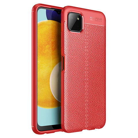 Custodia Silicone Morbida In Pelle Cover per Samsung Galaxy F42 5G Rosso